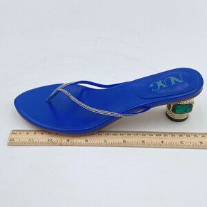 Women Fashion Thong Mid Heel Sandals Casual Flip Flops Open Almond Toe Daily